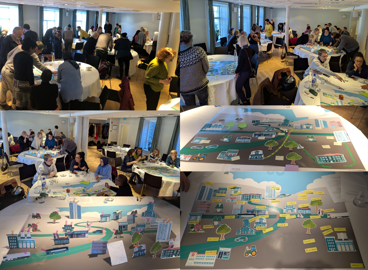 Participants at the LongITools Science Connecting Policy Workshop and images of the communities built on paper